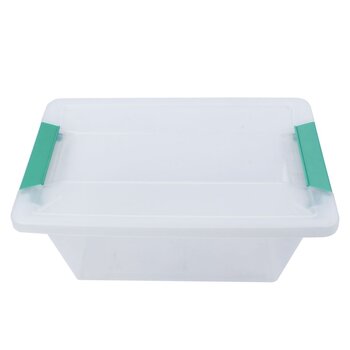 Caja con clip plástica 28X17X14cm Transparente