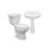 Paquete sanitario agua azul con pedestal color blanco Cato