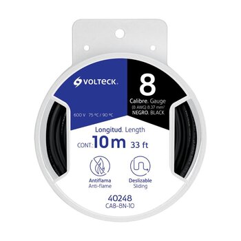 Cable THHW-LS 8 AWG Negro, 10 m CAB-8B-10