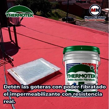 Impermeabilizante Acrílico Thermotek Fibratado Rojo 5 A 19 l