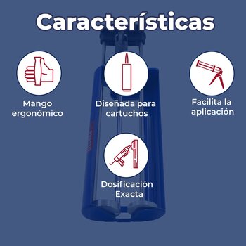 Pistola Siamés Porta Cartucho Anclaje Químico Presto