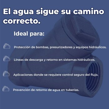 Válvula de Retención Check Tipo Columpio Rugo ½ pulgada