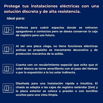 Placa Ciega Blanco Luxica