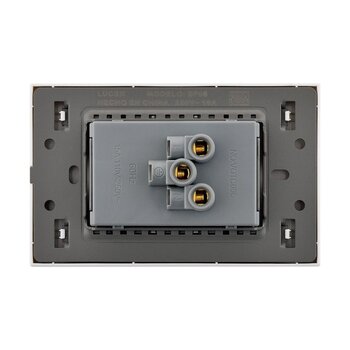 Placa Contacto Doble Lucek Flat Blanco