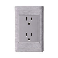 Placa de Contacto Duplex Color Plata Luxica