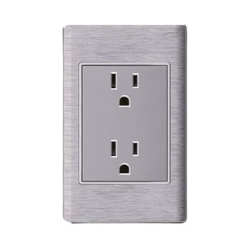 Placa de Contacto Duplex Color Plata Luxica