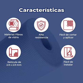 Malla Fibra de Vidrio Ligera Auto adherible 92CM X 46M