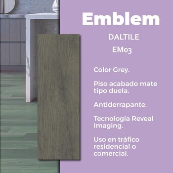 Piso Emblem Grey Daltile 20 x 90 cm