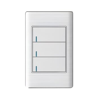 Placa Con 3 Apagadores Sencillos Color Blanco Luxica