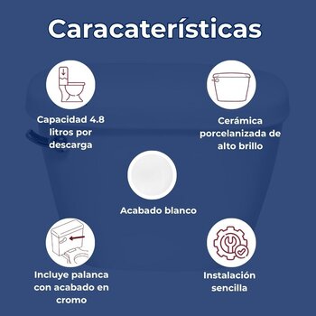 Tanque Aguazul Cato Para Inodoro Blanco 4.8 lpd