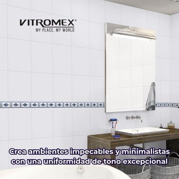 Azulejo Monocolor Helsinki Blanco Vitromex 20X30 1.82 M2
