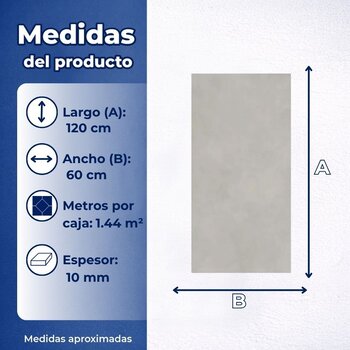 Piso Tipo Cemento Leighton gray Cesantoni 60X120 cm rectificado