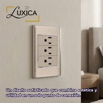 PLACA 3 CONTACTOS DORADO LUXICA