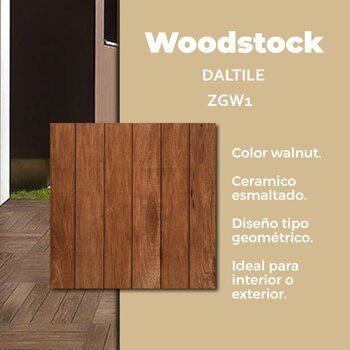 Piso Woodstock Walnut Daltile 45 x 45 cm