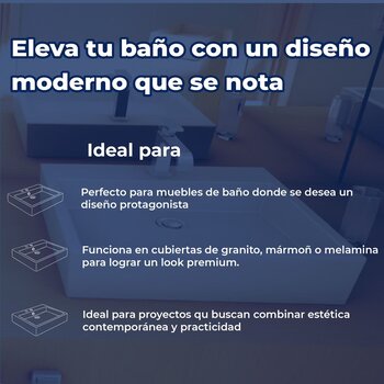Lavabo de Sobreponer Helvex con una perforación y con rebosadero