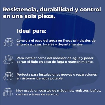 Válvula de Esfera CPVC 1 Pulgada (25 mm) para Sistemas de Agua