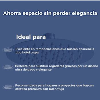 Regadera Sin Brazo Redonda Rugo Ultra Delgada 6X6" Acero Inox
