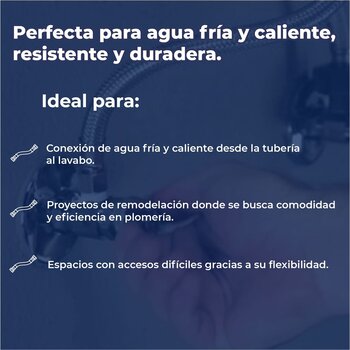 Manguera Para Lavabo Flexible FulidMaster ½ x ½ x 50 cm
