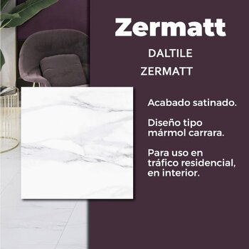 Piso Zermatt White Daltile Rectificado 60x60 cm ZZT2R