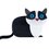 Figura decorativa mascota Tuxedo Cat 26 cm