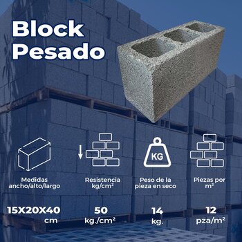 Block Pesado 15X20X40 CM