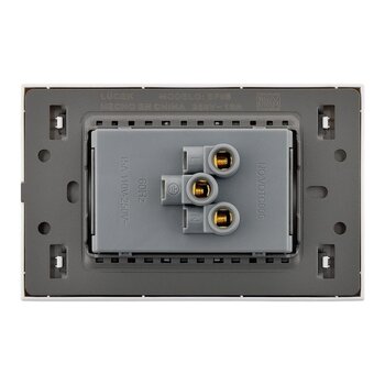 Placa Contacto Doble Lucek Flat Plata