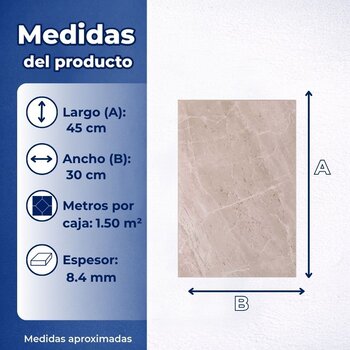 Muro Tipo Mármol Amalia Marfil Daltile 30 x 45 cm
