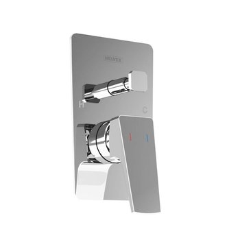 Llave Monomando regadera tina con desviador cromo Spiga Helvex