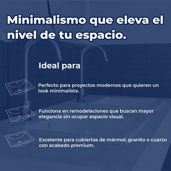 Lavabo Rectangular Marcus Bajo Cubierta con Rebosadero Helvex