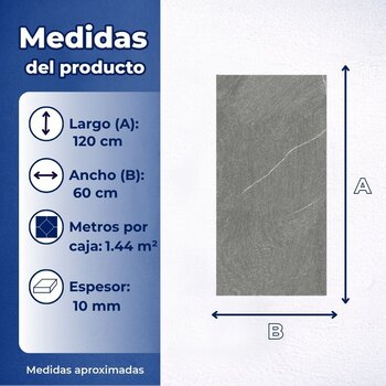 Piso Kiel Dark Tipo Piedra Cesantoni 60x120 cm Rectificado