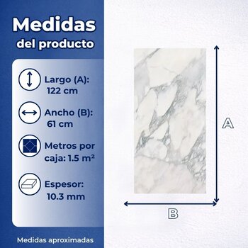 Piso Blanco Aurora Daltile Rectificado 61X122 1.5M2 ZA62R