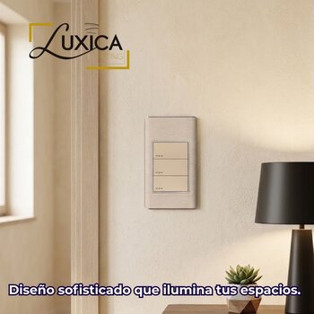 Placa Con 3 Apagadores Sencillos Color Dorado Luxica