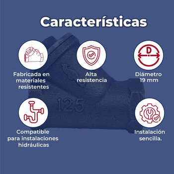 Válvula de Retención Check Tipo Columpio Rugo 19 mm ¾ pulgada
