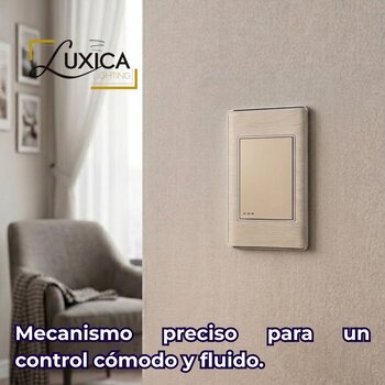 Placa Con 1 Apagador Sencillo Color Dorado Luxica