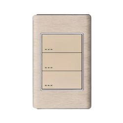 Placa Con 3 Apagadores Sencillos Color Dorado Luxica