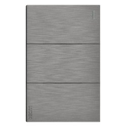 Placa 3 Apagadores Sencillos Lucek Flat Plata