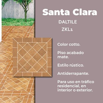 Piso Santa Clara Cotto Daltile 37x37cm