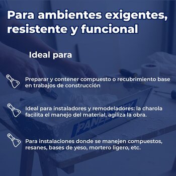 Charola Acero Inoxidable 12" Panel Rey Para Compuesto