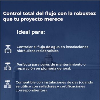 Válvula de Compuerta Roscable Urrea 19 mm (3/4") de Latón