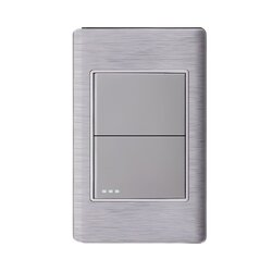 Placa Con 2 Apagadores Sencillos Color Plata Luxica