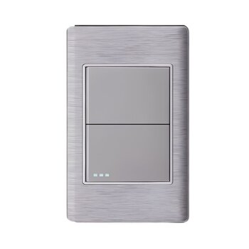 Placa Con 2 Apagadores Sencillos Color Plata Luxica