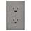 Placa Contacto Doble Lucek Flat Plata