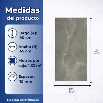 Piso Tipo Mármol Zadar Cesantoni 45 x 90 cm Rectificado