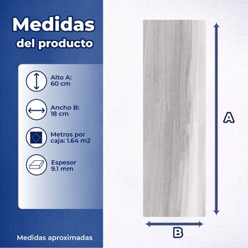 Piso Chapala Albino 18x60.6 cm Vitromex
