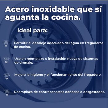 Contracanasta Para Fregadero Con Tubo Acero Inoxidable Coflex