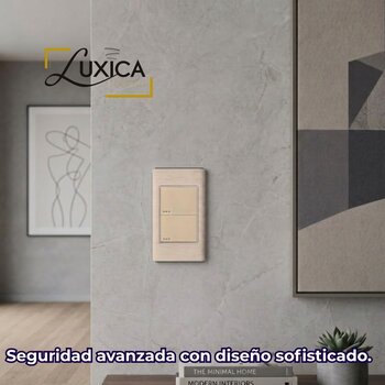 Placa Con 2 Apagadores Sencillos Color Dorado Luxica