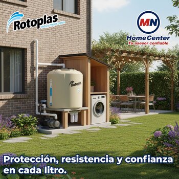Tinaco Rotoplas Plus Beige 1100 L C/Herrajes S/Filtro 1.25X1.15