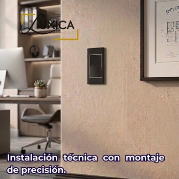 Placa Con 2 Apagadores Sencillos Color Negro Luxica