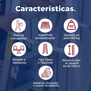 Escalera Tijera Cuprum Aluminio 6 Peldaños