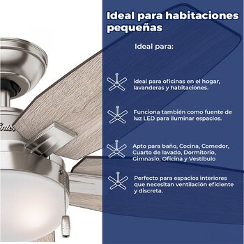 Ventilador Antero Niquel 46 pulg Hunter